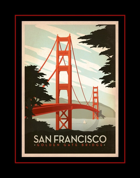 Illustration San Francisco - Vintage Travel Poster
