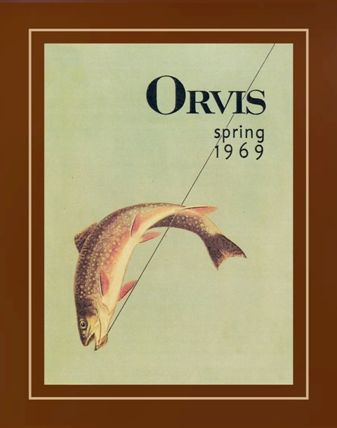 Vintage Orvis Fly Fishing Poster, Cabin Wall Decor, Trout Wall Art, [Brown  Border] 