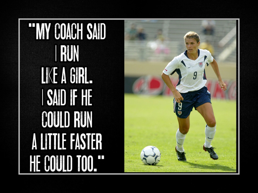 Inspirational Mia Hamm 'Run like a girl' Soccer Quote Poster ...